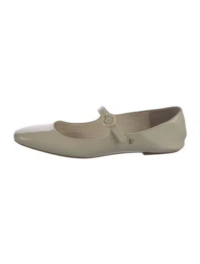 Pre-owned Larroude Patent Leather Mary Jane Flats In Neutral