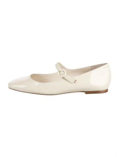 Pre-owned Larroude Patent Leather Mary Jane Flats In Neutral