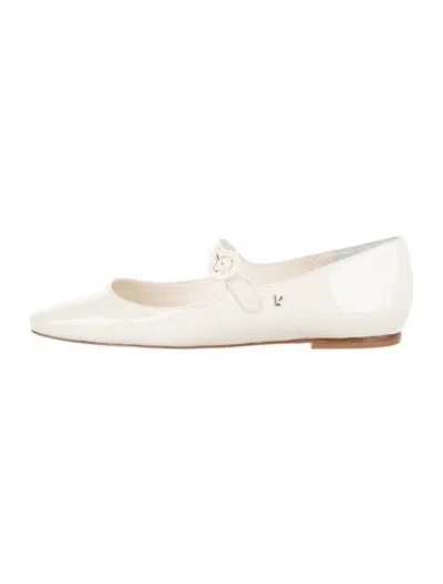 Pre-owned Larroude Patent Leather Mary Jane Flats In Neutrals