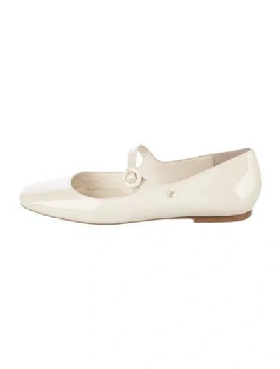 Pre-owned Larroude Patent Leather Mary Jane Flats In Neutrals