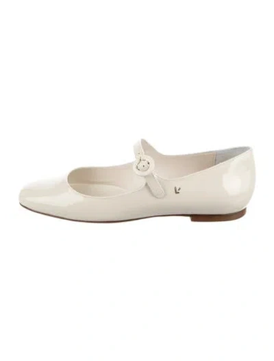 Pre-owned Larroude Patent Leather Mary Jane Flats W/ Tags In Neutrals