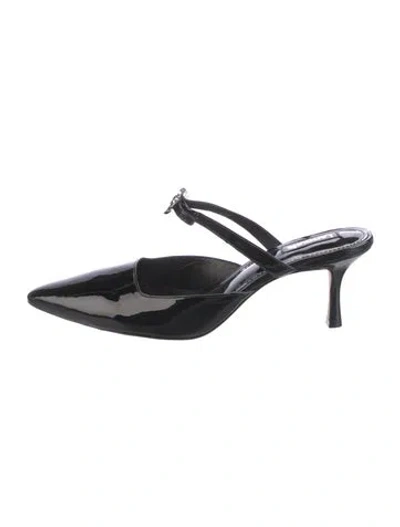 Pre-owned Larroude Patent Leather Mules In Black