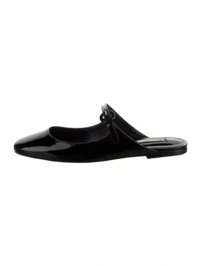 Pre-owned Larroude Patent Leather Mules In Black