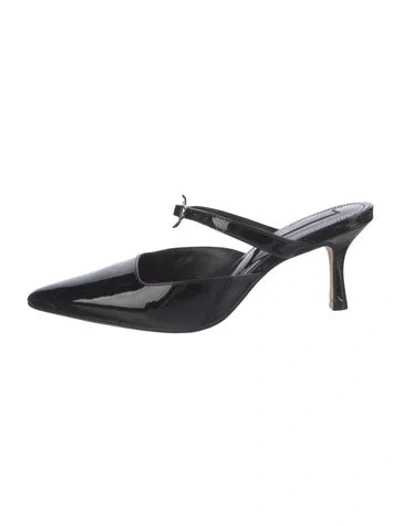 Pre-owned Larroude Patent Leather Mules In Black