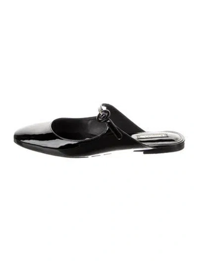 Pre-owned Larroude Patent Leather Mules In Black