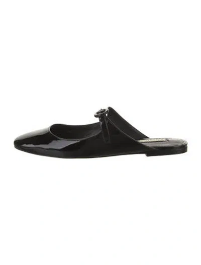 Pre-owned Larroude Patent Leather Mules In Black