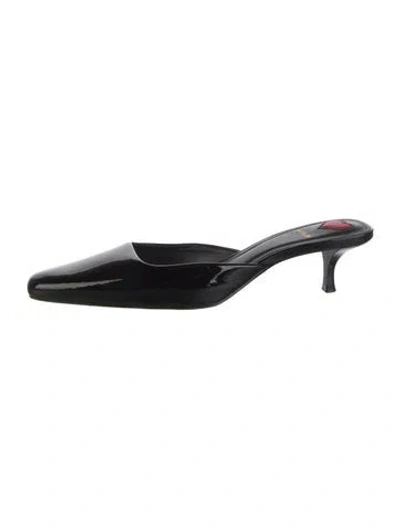 Pre-owned Larroude Patent Leather Mules In Black