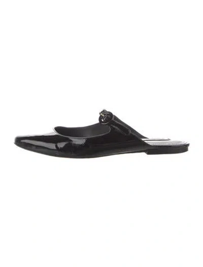 Pre-owned Larroude Patent Leather Mules In Black