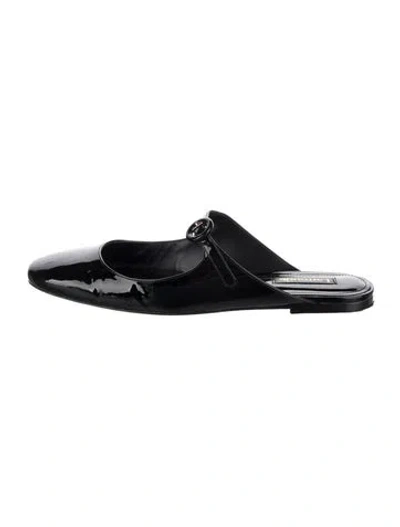 Pre-owned Larroude Patent Leather Mules In Black