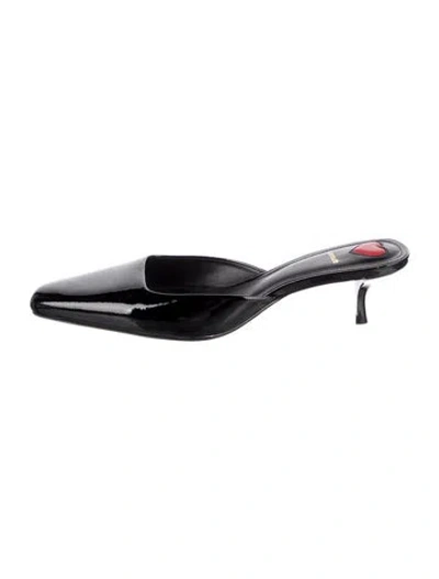 Pre-owned Larroude Patent Leather Mules In Black