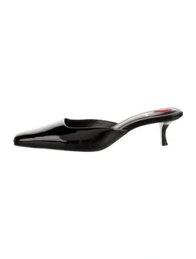 Pre-owned Larroude Patent Leather Mules In Black