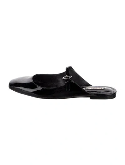 Pre-owned Larroude Patent Leather Mules In Black