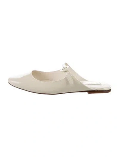 Pre-owned Larroude Patent Leather Mules In Neutral