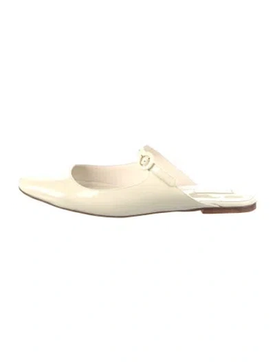 Pre-owned Larroude Patent Leather Mules In Neutral