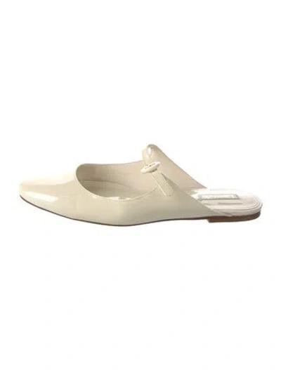 Pre-owned Larroude Patent Leather Mules In Neutral