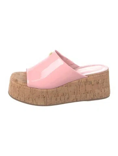 Pre-owned Larroude Patent Leather Mules In Pink