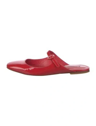 Pre-owned Larroude Patent Leather Mules In Red