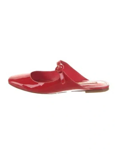 Pre-owned Larroude Patent Leather Mules In Red