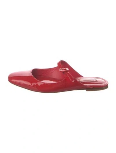 Pre-owned Larroude Patent Leather Mules In Red
