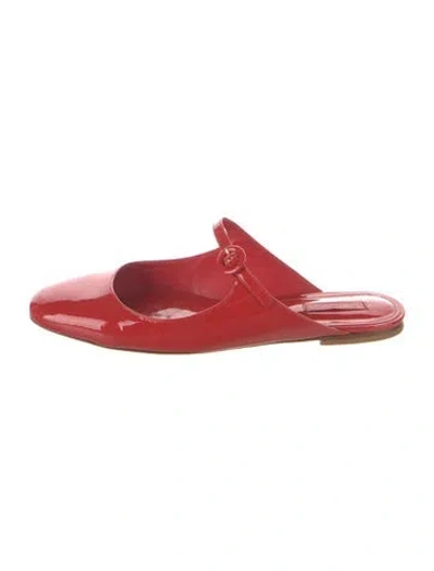 Pre-owned Larroude Patent Leather Mules In Red