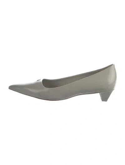 Pre-owned Larroude Patent Leather Pumps In Gray
