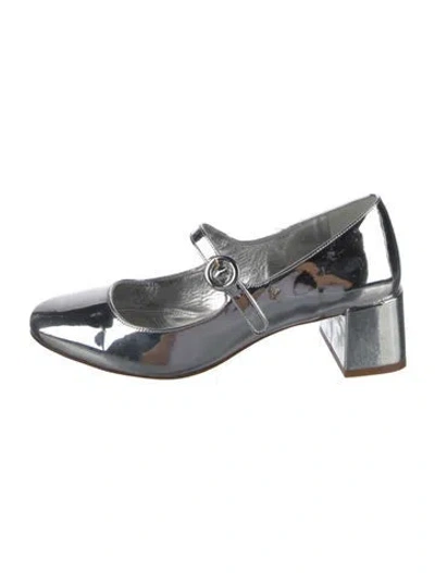 Pre-owned Larroude Patent Leather Pumps In Metallic/silver