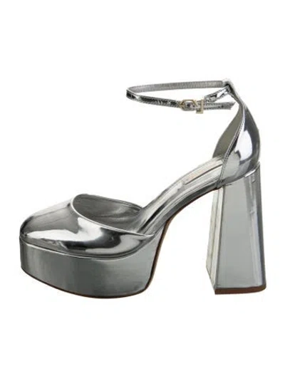 Pre-owned Larroude Patent Leather Pumps In Metallic/silver