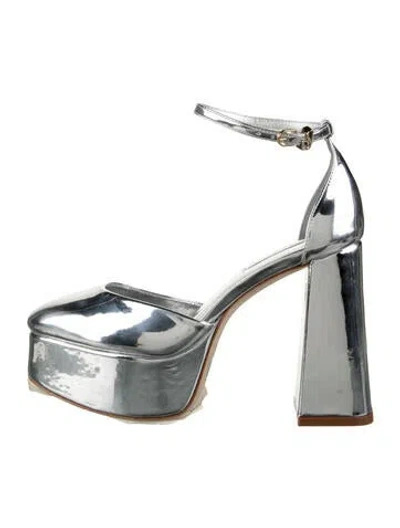 Pre-owned Larroude Patent Leather Pumps In Metallic/silver