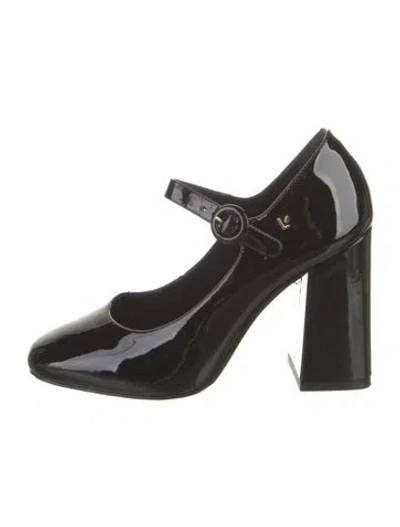 Pre-owned Larroude Patent Leather Sandals In Black