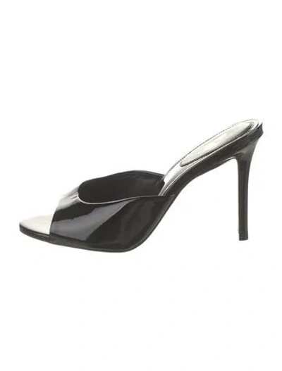 Pre-owned Larroude Patent Leather Sandals In Black