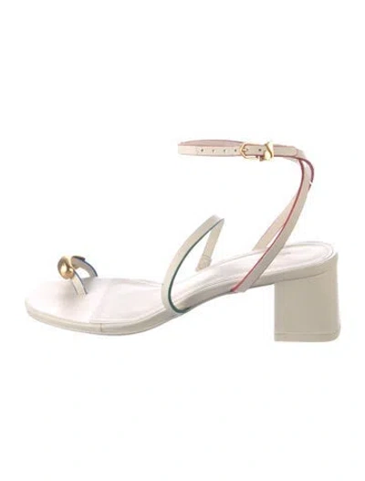 Pre-owned Larroude Patent Leather Sandals In Neutral