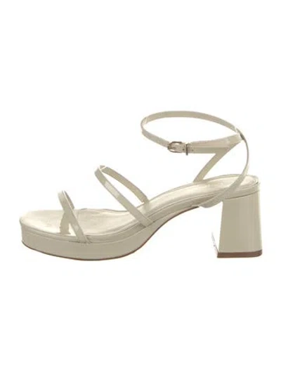 Pre-owned Larroude Patent Leather Sandals In Neutral
