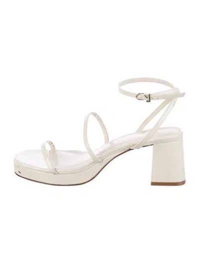 Pre-owned Larroude Patent Leather Sandals In Neutral