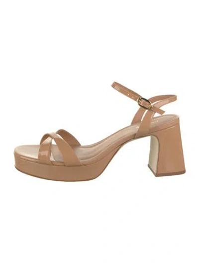 Pre-owned Larroude Patent Leather Sandals In Neutral