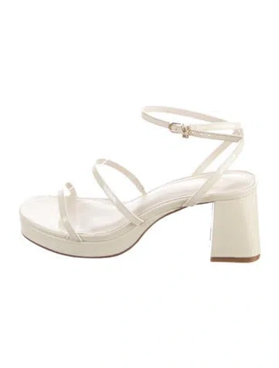 Pre-owned Larroude Patent Leather Sandals In Neutrals