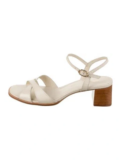 Pre-owned Larroude Patent Leather Sandals In Neutrals