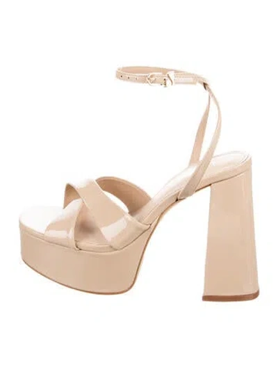 Pre-owned Larroude Patent Leather Sandals In Neutrals