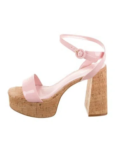 Pre-owned Larroude Patent Leather Sandals In Pink