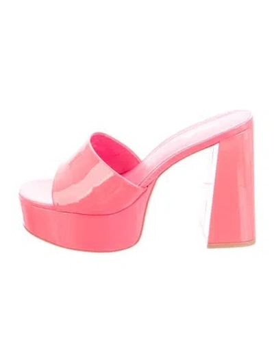 Pre-owned Larroude Patent Leather Sandals In Pink