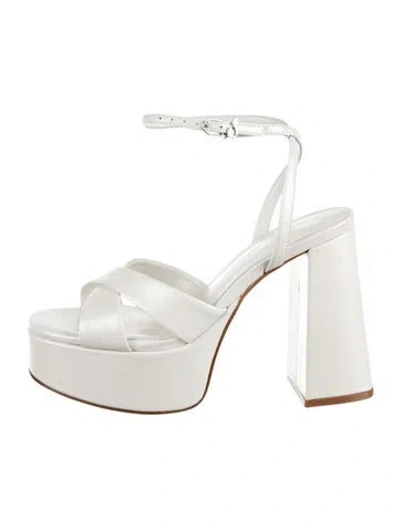 Pre-owned Larroude Patent Leather Sandals W/ Tags In White