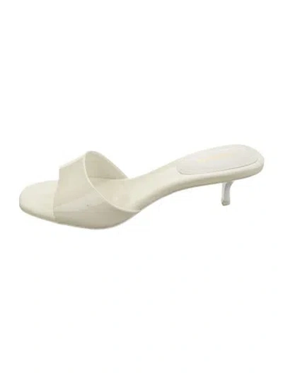 Pre-owned Larroude Patent Leather Slides In Neutrals