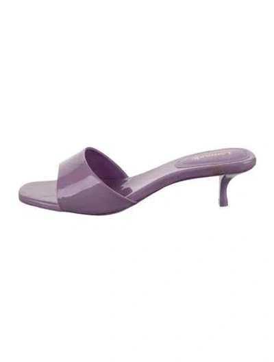 Pre-owned Larroude Patent Leather Slides In Purple