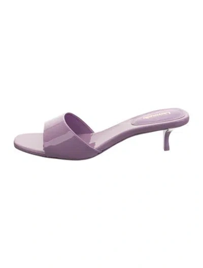 Pre-owned Larroude Patent Leather Slides W/ Tags In Purple