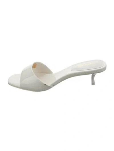 Pre-owned Larroude Patent Leather Slides In White