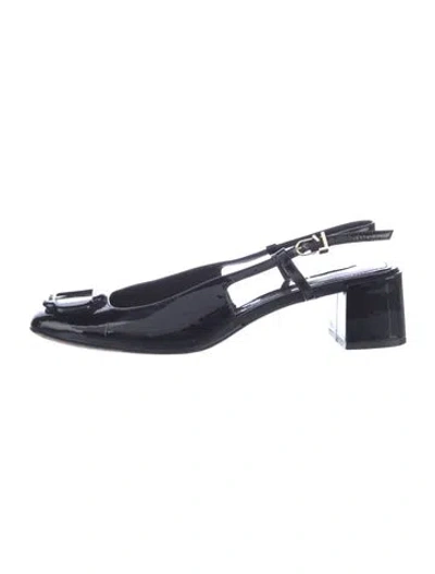 Pre-owned Larroude Patent Leather Slingback Flats In Blue