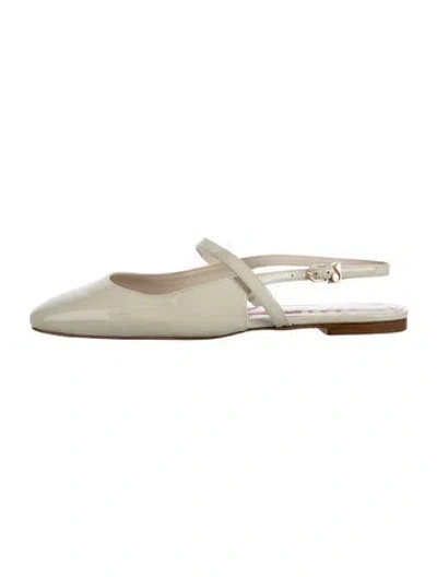 Pre-owned Larroude Patent Leather Slingback Flats In Green