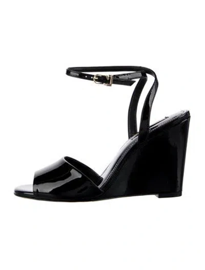 Pre-owned Larroude Patent Leather Slingback Pumps In Black