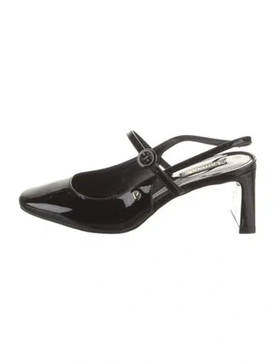 Pre-owned Larroude Patent Leather Slingback Pumps In Black