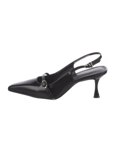 Pre-owned Larroude Patent Leather Slingback Pumps In Black