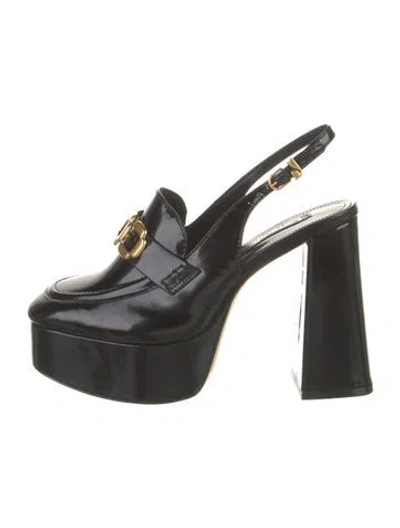 Pre-owned Larroude Patent Leather Slingback Pumps In Black